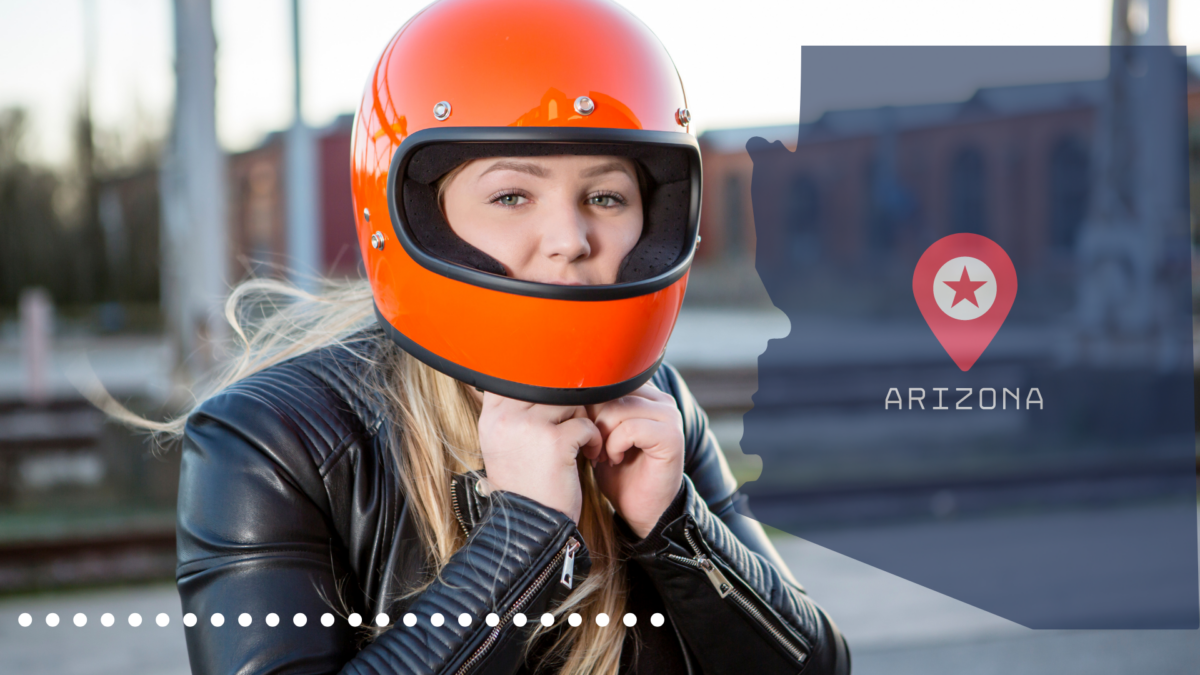 Arizona woman putting on helmet