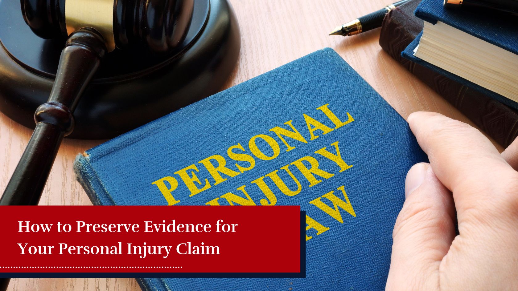 Personal injury law book and gavel
